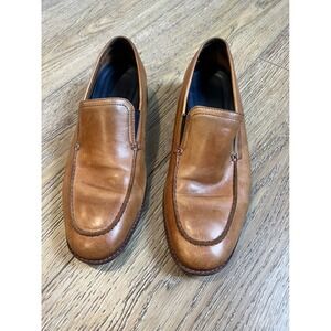 Cole Haan Grand.OS Mens 9M Tan Brown Leather Moc Toe Slip On Loafers C29054